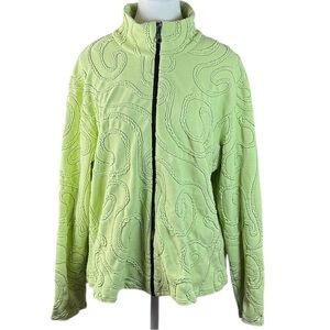 Andria Lieu Collection Vintage c.2000 Y2K Zip Jacket XXL Lime Green